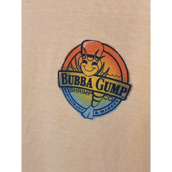 Bubba Gump Shrimp Co Mens Long Sleeve Shirt XL Yellow Laughlin NV Graphic Tee - Picture 3 of 8